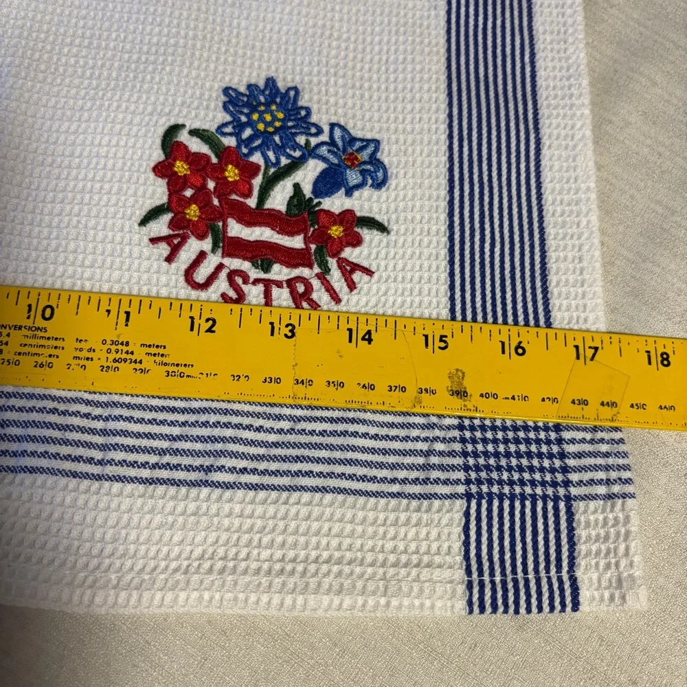 Williams & Sonoma Cotton Dish Towel & 1 from Austria Blue & White LG Like New